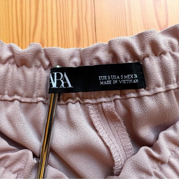 Zara Blush Pink Tapered Drawstring Pants – Size Small - Picture 8 of 9